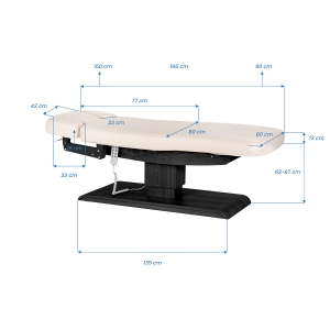 Leżanka SPA Sillon Relax kremowa z czarną podstawą (154686)