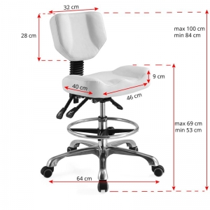ACTIVESHOP Taboret kosmetyczny A-4299 biały