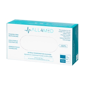 ACTIVESHOP All4med jednorazowe rękawice diagnostyczne nitrylowe czarne S 