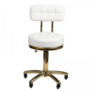 ACTIVESHOP Taboret kosmetyczny Gold AM-961 biały 