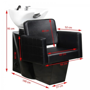 Gabbiano myjnia fryzjerska Ankara czarna (109237)