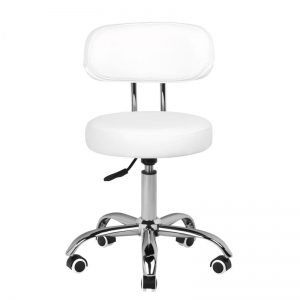 Taboret kosmetyczny do pedicure A-007 biały (119727)