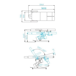 Fotel kosmetyczny elektr. Azzurro 706 pedi 1 siln. biały (109099)
