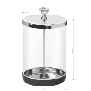 Pojemnik szklany do dezynfekcji narzędzi 750 ml (122559)