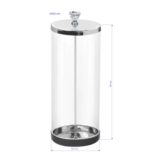 Pojemnik szklany do dezynfekcji narzędzi 1400 ml (122560)