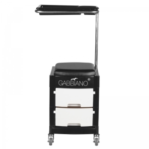 Pomocnik - taboret do pedicure 16 plus czarny/biały  (125885)