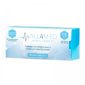 All4med torebki do sterylizacji w autoklawie 57 mm x 105 mm 200 szt. (126241)