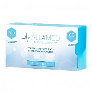 All4med torebki do sterylizacji w autoklawie 90 mm x 135 mm 200 szt. (126242)