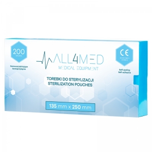 All4med torebki do sterylizacji w autoklawie 135 mm x 250 mm 200 szt. (126244)