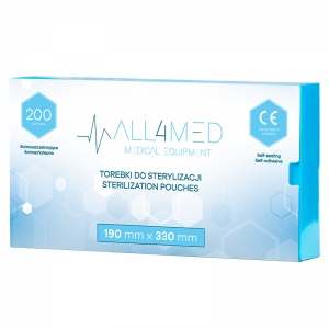All4med torebki do sterylizacji w autoklawie 190 mm x 330 mm 200 szt. (126248)