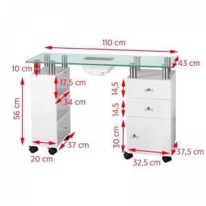 Biurko Glass z pochłaniaczem 013B białe (104551)