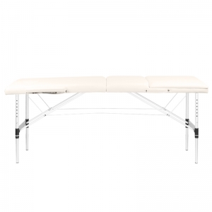 Stół składany do masażu aluminiowy komfort Activ Fizjo 3 segmentowy cream  (130790)