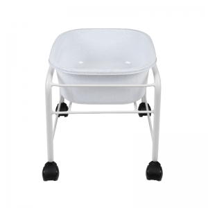 Brodzik do pedicure prosty z kółkami biały (131510)