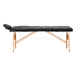 Stół składany do masażu drewniany Balance Lux 3 segmentowy 190x70 czarny  (155280)