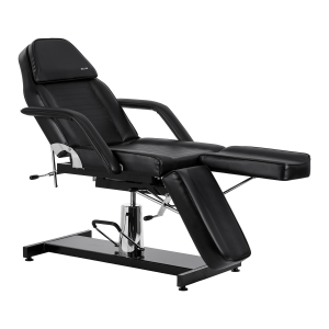 Fotel kosmetyczny hydrauliczny do pedicure Sillon 210 z kołyską i dzielonym podnóżkiem czarny  (155680)