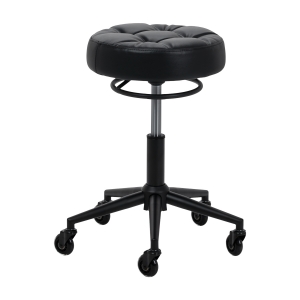 Taboret fryzjerski Gabbiano D054 czarny z czarną podstawą (155869)