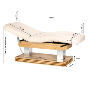 Leżanka SPA Sillon Comfort kremowa z jasnobrązową podstawą (154687)