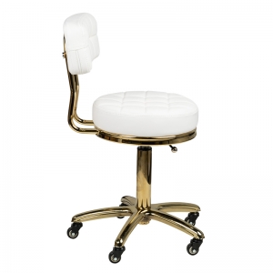 ACTIVESHOP Taboret kosmetyczny Gold AM-961 biały 