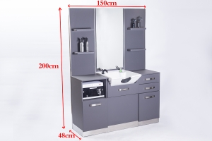 Gabbiano konsola fryzjerska z umywalką B085 szara (124725)