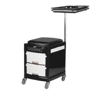 Pomocnik - taboret do pedicure 16 plus czarny/biały  (125885)