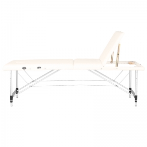Stół składany do masażu aluminiowy komfort Activ Fizjo 3 segmentowy cream  (130790)