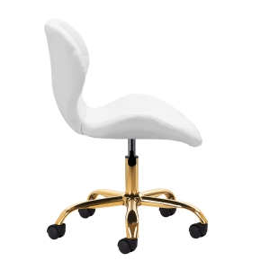 Taboret kosmetyczny QS-06G złoto biały (150113)