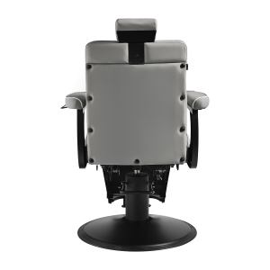 Gabbiano Fotel barberski Levi szary z czarną ramą bez przeszycia z tyłu  (154192)