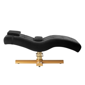 Fotel zabiegowy do rzęs Sillon Corona czarny welur ze złotą podstawą (155740)