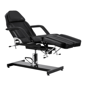 Fotel kosmetyczny hydrauliczny do pedicure Sillon 210 z kołyską i dzielonym podnóżkiem czarny  (155680)