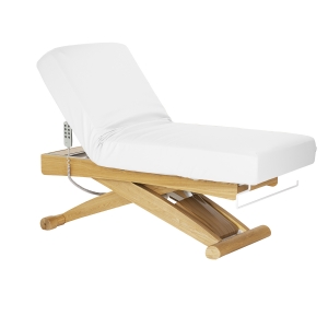 Leżanka SPA Sillon Siesta biała z jasnobrązową podstawą (155944)