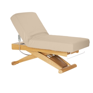 Leżanka SPA Sillon Siesta beżowa z jasnobrązową podstawą (155946)