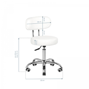 Taboret kosmetyczny do pedicure A-007 biały (119727)