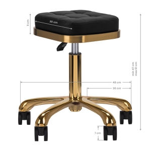 Taboret kosmetyczny M-1645 złoto czarny (137482)