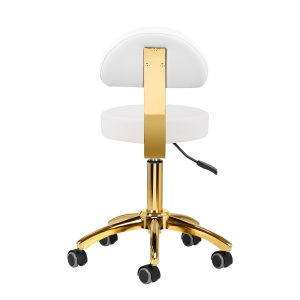 Taboret kosmetyczny AM-304G złoto biały (148126)