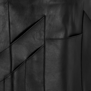 Fartuch barberski K-508 czarny eco skóra (149392)