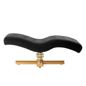 Fotel zabiegowy do rzęs Sillon Corona czarny welur ze złotą podstawą (155740)