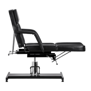 Fotel kosmetyczny hydrauliczny do pedicure Sillon 210 z kołyską i dzielonym podnóżkiem czarny  (155680)