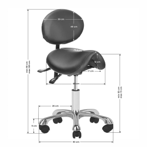 ACTIVESHOP Taboret kosmetyczny 1025 czarny Giovanni