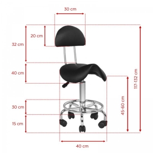 ACTIVESHOP Taboret kosmetyczny 6001 czarny