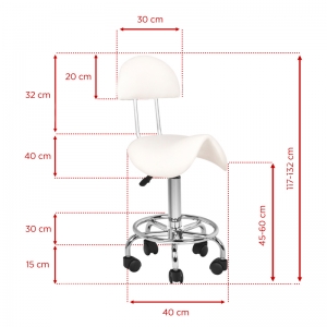 ACTIVESHOP Taboret kosmetyczny 6001 biały