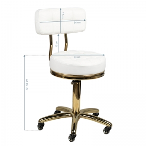 ACTIVESHOP Taboret kosmetyczny Gold AM-961 biały 