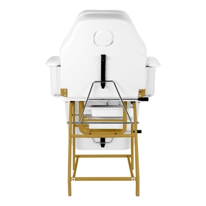 Fotel kosmetyczny 557G z kuwetami złoto biały  (147251)