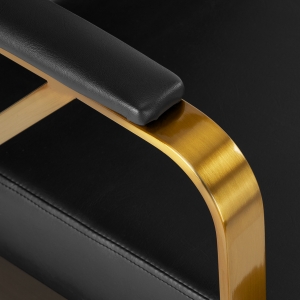 Gabbiano fotel fryzjerski Genua złoto czarny (148036)
