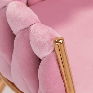 4Rico krzesło QS-GW06G aksamit różowe (150121)