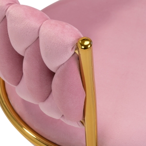 4Rico krzesło obrotowe QS-GW01G aksamit różowe (150122)