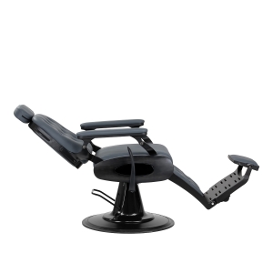 Gabbiano Fotel barberski Francesco grafitowy z czarną szczotkowaną ramą (153413)