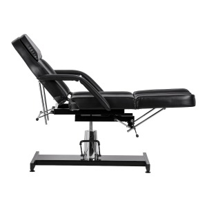 Fotel kosmetyczny hydrauliczny do pedicure Sillon 210 z kołyską i dzielonym podnóżkiem czarny  (155680)
