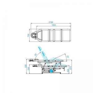 Leżanka elektr. do masażu Azzurro 693A 1 siln. biała (111340)