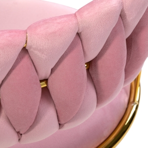 4Rico krzesło obrotowe QS-GW01G aksamit różowe (150122)