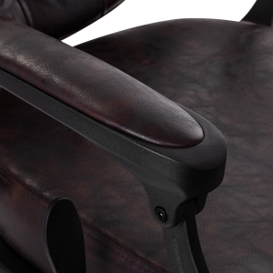 Gabbiano fotel barberski President brązowy z czarną ramą (152034)